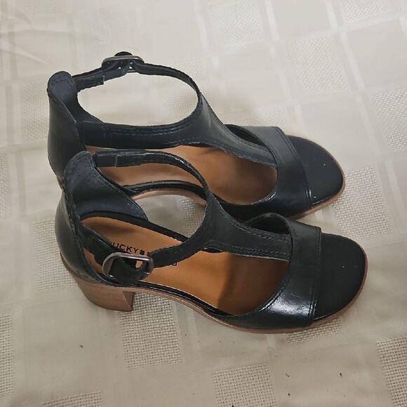 HOST PICK🥳 Lucky Brand Black Heels with Chunky Heel and Ankle Strap - Picture 13 of 16